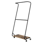 Honey-Can-Do Rustic Z-Frame Garment Rack Brown: Steel Frame Clothing & Closet Rack, 30 lb Capacity, Anti-Tip Hardware