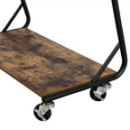 Appendiabiti rustico a Z-frame marrone: Telaio in acciaio per vestiti e guardaroba, capacità 13,6 kg, accessori anti-ribaltamento