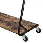 Appendiabiti rustico a Z-frame marrone: Telaio in acciaio per vestiti e guardaroba, capacità 13,6 kg, accessori anti-ribaltamento