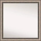 30" x 30" Non-Beveled Lyla Ornate Bathroom Wall Mirror Silver - Amanti Art: Modern Square Polystyrene Frame, Wall Mounted