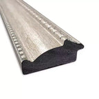 Specchio da parete per bagno Lyla ornato non smussato, argento, 76 x 76 cm: cornice quadrata moderna in polistirene, a parete