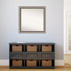 Specchio da parete per bagno Lyla ornato non smussato, argento, 76 x 76 cm: cornice quadrata moderna in polistirene, a parete