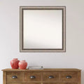 Specchio da parete per bagno Lyla ornato non smussato, argento, 76 x 76 cm: cornice quadrata moderna in polistirene, a parete