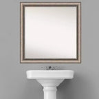 Specchio da parete per bagno Lyla ornato non smussato, argento, 76 x 76 cm: cornice quadrata moderna in polistirene, a parete