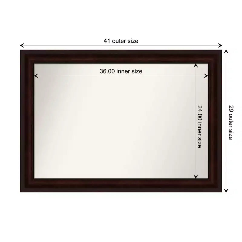 Specchio da parete marrone Coffee Bean, non smussato, 41" x 29" -