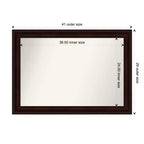 Specchio da parete marrone Coffee Bean, non smussato, 41" x 29" -