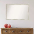 Specchio da parete per bagno sottile in metallo argentato 38" x 26" non smussato con effetto craquelé - : Cornice in polistirolo, include accessori per il montaggio