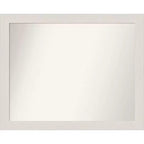 32" x 26" Rustic Plank White Narrow Bathroom Wall Mirror: Wall Mount, Polystyrene Frame - Amanti Art