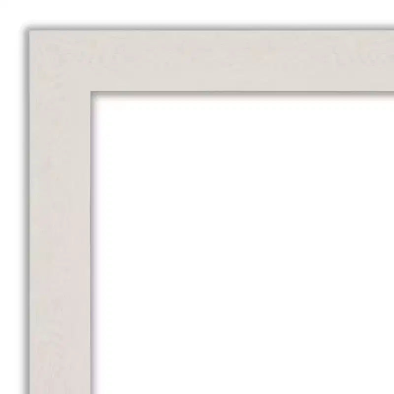Specchio da parete stretto rustico bianco con cornice in polistirene, 32" x 26": montaggio a parete -