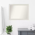 Specchio da parete stretto rustico bianco con cornice in polistirene, 32" x 26": montaggio a parete -