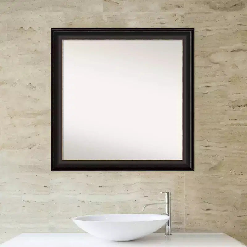 Specchio da parete per bagno Trio da 80 x 80 cm, non smussato, in bronzo lucidato a olio - : Moderno, quadrato, con cornice in polistirene
