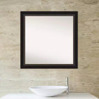 Specchio da parete per bagno Trio da 80 x 80 cm, non smussato, in bronzo lucidato a olio - : Moderno, quadrato, con cornice in polistirene