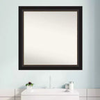 Specchio da parete per bagno Trio da 80 x 80 cm, non smussato, in bronzo lucidato a olio - : Moderno, quadrato, con cornice in polistirene