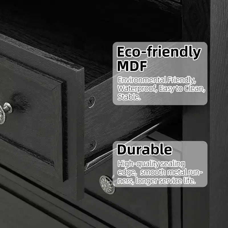 Cassettiera a 5 cassetti per camera da letto, Comò stretto stile rustico alto 122 cm, Cassettiera stretta in legno per armadio, soggiorno, appartamenti
