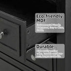 Cassettiera a 5 cassetti per camera da letto, Comò stretto stile rustico alto 122 cm, Cassettiera stretta in legno per armadio, soggiorno, appartamenti