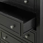 Cassettiera a 5 cassetti per camera da letto, Comò stretto stile rustico alto 122 cm, Cassettiera stretta in legno per armadio, soggiorno, appartamenti
