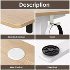 Scrivania elettrica regolabile in altezza 48 x 24 con piano naturale e pannello unito per ufficio domestico