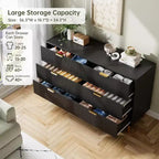 Comò moderno a 6 cassetti per camera da letto con maniglia dorata e cassetti grandi, doppio comò in legno e organizzatore di archiviazione per soggiorno