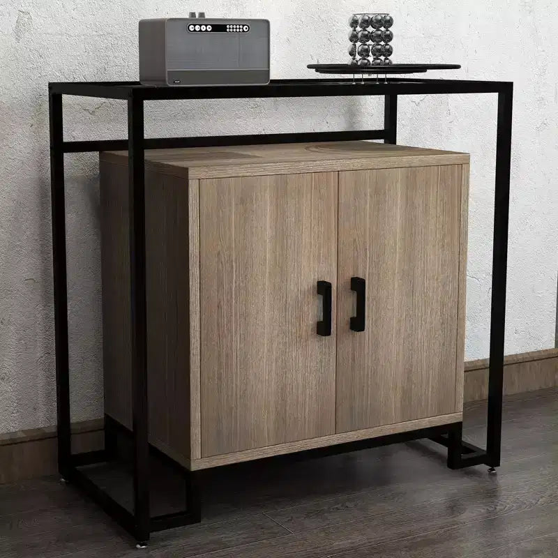 Sideboard Buffet Storage Cabinet, 2 Door Accent Console Table, Steel Frame, for Bedroom, Living Room, Kitchen, Office