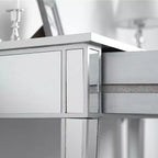 Silver Mirror Finish Two-Drawer Modern Style Computer Desk