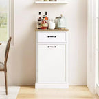 Pattumiera singola da 38 litri con apertura a ribalta - Mobiletto per raccolta differenziata, bianco, autoportante, per cucina, sala da pranzo, salotto