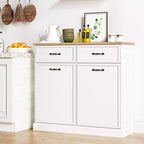 Pattumiera singola da 38 litri con apertura a ribalta - Mobiletto per raccolta differenziata, bianco, autoportante, per cucina, sala da pranzo, salotto