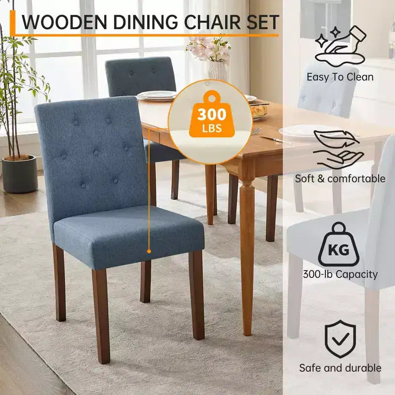 Sedia da pranzo modello CY-Latch in legno 4 pezzi con struttura in legno resistente, seduta confortevole, design elegante, montaggio facile e utilizzo versatile