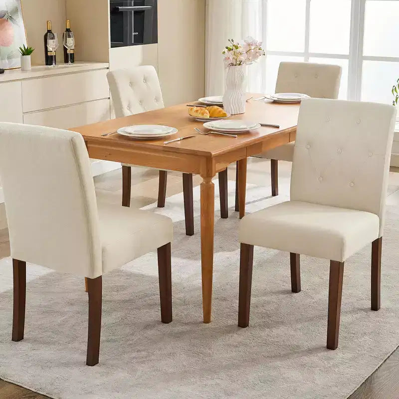 Sedia da pranzo modello CY-Latch in legno 4 pezzi con struttura in legno resistente, seduta confortevole, design elegante, montaggio facile e utilizzo versatile