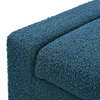 50 Ottomano in Bouclé Testurizzato, Design Rettangolare con Coperchio Incernierato per Seduta e Contenitore Nascosto per Salotto