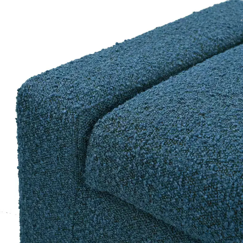 50 Ottomano in Bouclé Testurizzato, Design Rettangolare con Coperchio Incernierato per Seduta e Contenitore Nascosto per Salotto