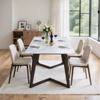 Tavolo da pranzo con piano in finto marmo solido