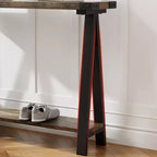 Tavolo Consolle per Ingresso, Tavolo d'Ingresso a 2 Livelli con Contenitore, Consolle Stretta da 110 cm per Soggiorno, Tavolino da Corridoio, Tavolino d'Appoggio Laterale