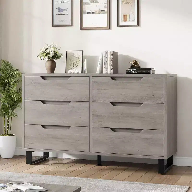 7 Dresser For Bedroom, 47.2 Wide Dresser, Freestanding Vertical Drawer Cabinet With Storage, Wooden Closet Storage Chest For Living Room