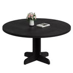 Tavolo da pranzo rotondo per 4 persone, tavolo da cucina rotondo da 119 cm in stile rustico con piano in legno e base stabile