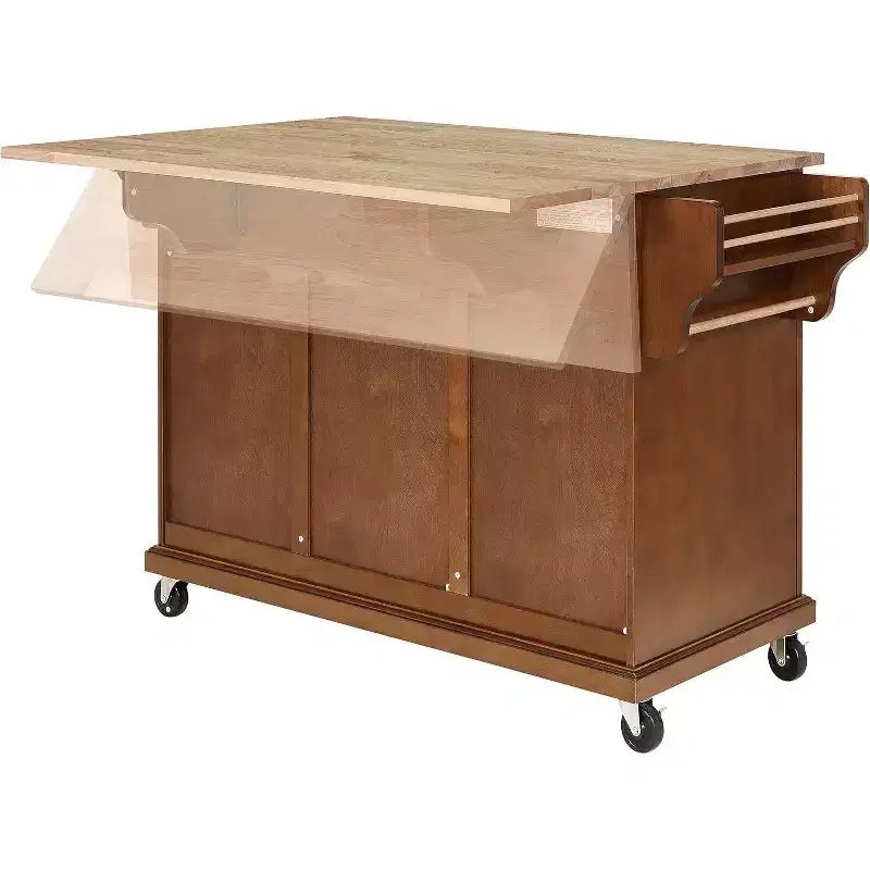 Carrello da Cucina Grigio con 2 Cassetti e Portaspezie, Isola Mobile con Ripiani Regolabili