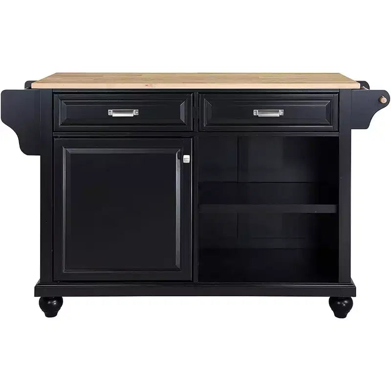 Carrello da Cucina Grigio con 2 Cassetti e Portaspezie, Isola Mobile con Ripiani Regolabili