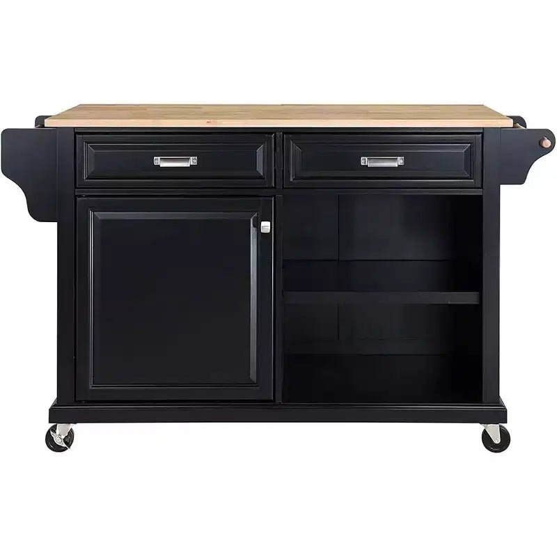 Carrello da Cucina Grigio con 2 Cassetti e Portaspezie, Isola Mobile con Ripiani Regolabili