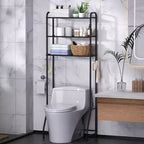 3 Tier Over Toilet Storage Rack Bathroom Organizer Shelves Cabinet Black Freestanding Space Saver