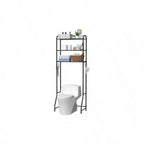Scaffale da bagno salvaspazio da appoggio a 3 ripiani, organizer sopra il WC, colore nero