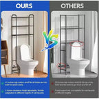 Scaffale da bagno salvaspazio da appoggio a 3 ripiani, organizer sopra il WC, colore nero