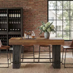 MAYEERTY 62.2 Industrial Bar Table, Counter Height Pub Dining Table for Kitchen Living Room