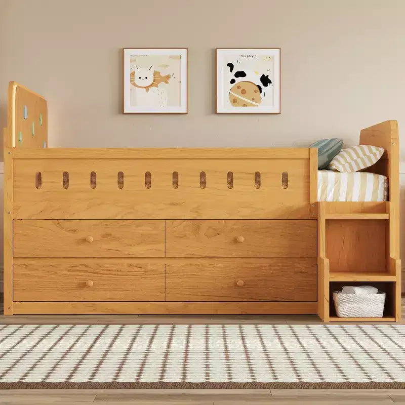 Letto matrimoniale in legno e struttura letto con cassetti contenitore
