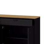 Mobile TV in Legno con 2 Cassetti per TV da 70 pollici, Mobile TV Contenitore con Ripiani Regolabili, Tavolino Console per Centro di Intrattenimento di Metà Secolo