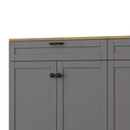 Mobile TV in Legno con 2 Cassetti per TV da 70 pollici, Mobile TV Contenitore con Ripiani Regolabili, Tavolino Console per Centro di Intrattenimento di Metà Secolo