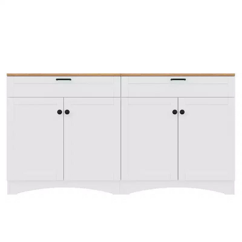 Mobile TV in Legno con 2 Cassetti per TV da 70 pollici, Mobile TV Contenitore con Ripiani Regolabili, Tavolino Console per Centro di Intrattenimento di Metà Secolo