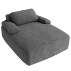 Chaise Longue da Interno in Velluto a Coste, 140 cm, Divano Letto Senza Struttura, Non Richiede Montaggio, Grigio