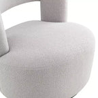 Poltrona girevole moderna imbottita a botte con design curvo, poltrona rotonda d'accento in morbido tessuto Teddy per soggiorno, camera da letto