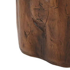 Tavolino da Esterno Eamon Rotondo Rustico in Calcestruzzo Leggero con Design a Ceppo
