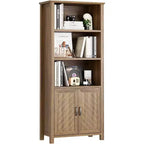 Tall Bookcase with Doors, 5-Tier Bookshelf with Adjustable Shelf, Book Shelf, Office Bookshelf with Storage Books Holder Organizer