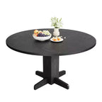 GustoWave 47'' Round Dining Table for 4-6, Farmhouse Circle Kitchen Table with Cross Pedestal Base - Kitchen, Dining Room, Apartment
